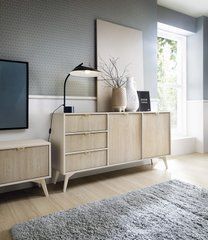 Комод Perfect Home Форест / Forest KSZ158 2-дверний з 3 шухлядами Беж пісочний/ялиця сканді жива фотографія