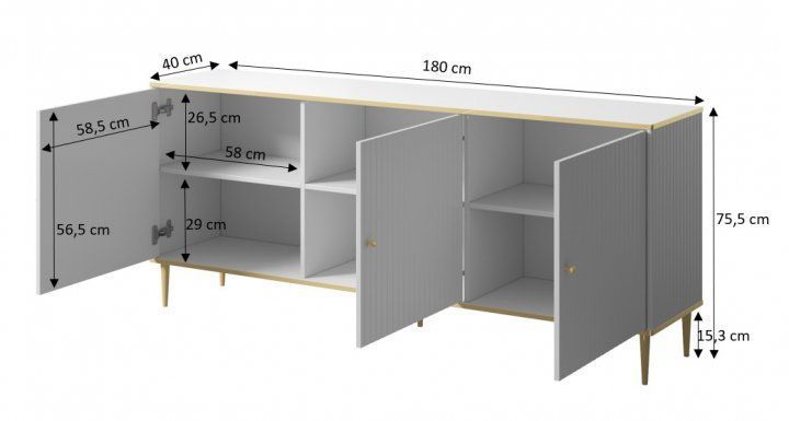 Комод Glamour Cama 180 Белый реальная фотография