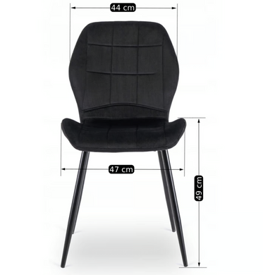 Стілець оксамитовий MEBEL ELITE IRYS Чорний / чорний жива фотографія