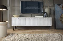 Тумба під телевізор Perfect Home Зова / Zova 3-дверна з чорними ніжками RTV168 Білий жива фотографія