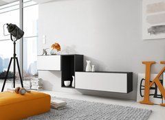 Стінка ROCO 11 Cama Чорний Мат / Білий Мат жива фотографія