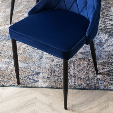 Стілець оксамитовий MEBEL ELITE CORK, Темно-синій жива фотографія