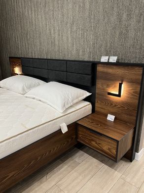 Кровать (каркас) Perfect Home Милтон / Milton 160 с мягким изголовьем двуспальная Каштан/антрацит реальная фотография
