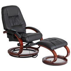 Массажное кресло с подставкой для ног CANO Mebel Elite Черный