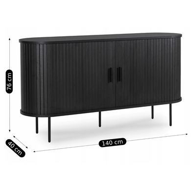 Комод MEBEL ELITE NATE Чорний жива фотографія