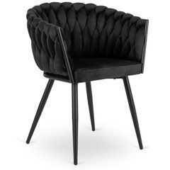 Стілець оксамитовий MEBEL ELITE ELENA Velvet Чорний жива фотографія