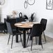 MEBEL ELITE Комплект HARRY Стіл 102-142 см Дуб Крафт/Чорний та 4 стільці PERU 2 Чорний