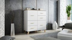 Комод LOTTA 2D4S Cama 110 Дуб Сонома / Белый реальная фотография
