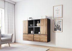 Стінка ROCO 19 Cama Антрацит / Дуб Вотан жива фотографія