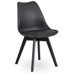 Стілець MEBEL ELITE SCANDI Чорна екошкіра/Чорний дуб жива фотографія