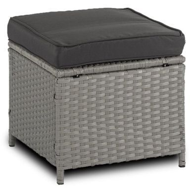 Набір садових меблів MEBEL ELITE COLORADO (диван + 2 крісла + 2 пуфа + столик) Сірий
