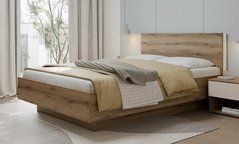 Кровать с подъемным механизмом КОЛЛЕТ COLLET Prestol 160x200 Дуб / Пісочний реальная фотография