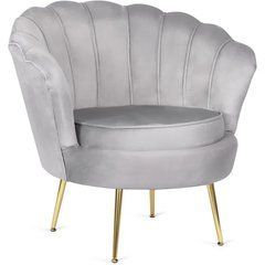 Кресло мягкое бархатное MEBEL ELITE ANGEL Velvet Серый