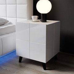 Приліжкова тумба (комплект 2шт) REJA Cama Білий глянець жива фотографія
