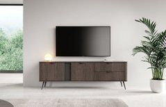 Тумба під ТВ Perfect Home Веріс / Veris 2D2S/195 2-дверна з 2 шухлядами Дуб дунін/чорний жива фотографія