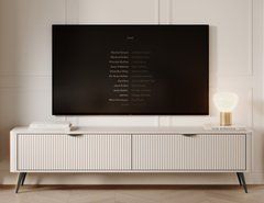 Тумба под телевизор Perfect Home Ланте/Lante 2-дверная с черными ножками 2D/163 Беж реальная фотография