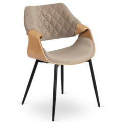 Стілець оксамитовий MEBEL ELITE DAKOTA Velvet, Дуб золотий / Беж жива фотографія