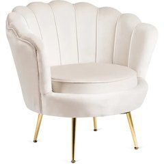Кресло мягкое бархатное MEBEL ELITE ANGEL Velvet Кремовый