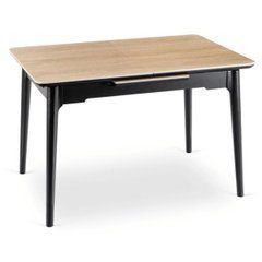 Керамический стол SAMER Mebel Elite 138(178)х80 Дуб/Черный реальная фотография