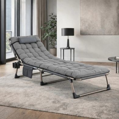 Шезлонг Garden Lodge SATURN&nbsp;Mebel Elite Grey жива фотографія