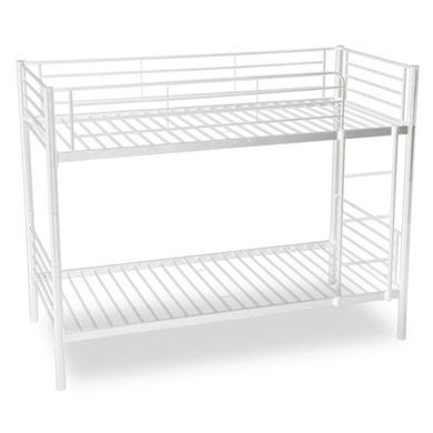 Двоярусне ліжко MEBEL ELITE RODEZ 90x200 см Білий жива фотографія