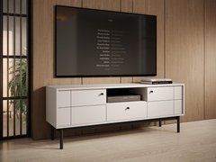 Тумба під ТВ Perfect Home Джапанді / Japandi RTV154 2-дверна з 1 шухядою Кашемір жива фотографія