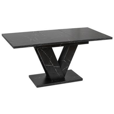 Стіл MEBEL ELITE CLARK 120-160х80 см Чорний мармур жива фотографія