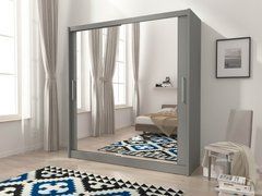 Шкаф-купе Perfect Home Мая VI / Maja VI 200 2-дверная с зеркалом Графит реальная фотография