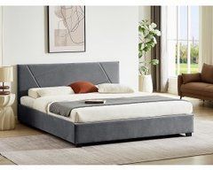 Кровать COLUMBIA Velvet Signal 160x200 Серый реальная фотография