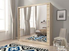 Шкаф-купе Perfect Home Мая VI / Maja VI 200 2-дверная с зеркалом Дуб сонома реальная фотография