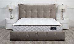 Кровать ТЕАНА&nbsp;Velvet Prestol 160x200 Беж реальная фотография