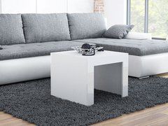 Журнальный столик TESS MINI 60x60 Cama Белый Мат / Белый Глянец реальная фотография