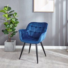 Крісло ELEGANTE Velvet Intarsio Синій жива фотографія