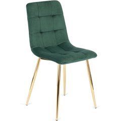 Стілець оксамитовий MEBEL ELITE YORK Velvet, Зелений / Золотий жива фотографія