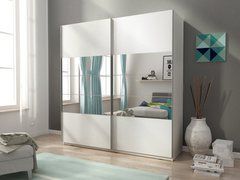 Шкаф-купе Perfect Home Мика I/Mika I 200 2-дверный с зеркалом Белый реальная фотография