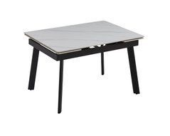 Стіл Обідній VELVET CERAMIC Snow white Matt Bjorn 120(180)х90 Білий Ефект Мармуру жива фотографія