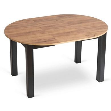 Стол раскладной MEBEL ELITE HARRY 102(142)х102 см дуб крафт/черный реальная фотография
