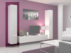 Витрина навесная VIGO Cama 180 Белый Мат / Белый Глянец реальная фотография