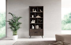 Стеллаж Perfect Home Верис / Veris 2S/88 с 2 ящиками Дуб дунин/черный реальная фотография