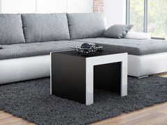 Журнальный столик TESS MINI 60x60 Cama Черный Мат / Белый Глянец реальная фотография