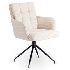 Поворотный стул AKITA Mebel Elite кремовый/вельвет реальная фотография