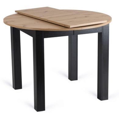 Стол раскладной MEBEL ELITE HARRY 102(142)х102 см Дуб артизан/Черный реальная фотография
