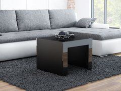 Журнальный столик TESS MINI 60x60 Cama Черный Мат / Черный Глянец реальная фотография