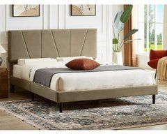 Кровать SAVANA Velvet Signal 140x200 Беж реальная фотография