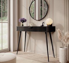 Стол туалетный Perfect Home Ланте/Lante 1S/100 с 1 ящиком и черными ножками Черный реальная фотография