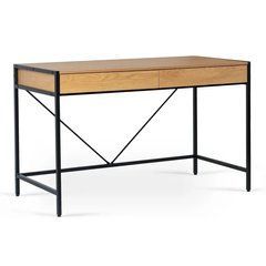 Письмовий стіл PERI Mebel Elite 123 см Золотий дуб / Чорний жива фотографія