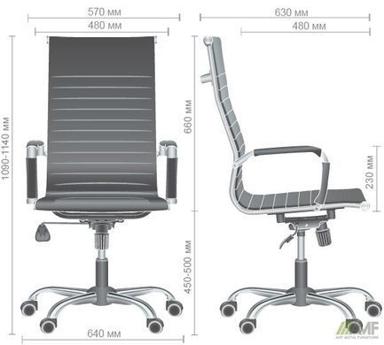 Комп'ютерне крісло Slim HB AMF Чорний N-20 жива фотографія