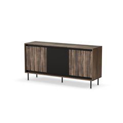 Комод SWING KM-1&nbsp;Halmar 150x40 Орех / Черный реальная фотография