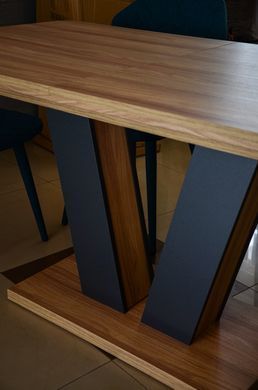 Стол раскладной TORINO B/G Intarsio 140(180)x80 Блэквуд ячменный / Графит реальная фотография