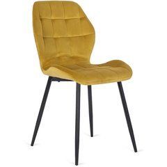 Стілець оксамитовий MEBEL ELITE LUCKY Velvet, Жовтий / Чорний жива фотографія